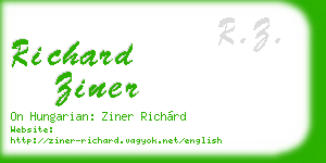 richard ziner business card